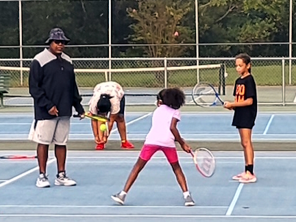 Youth tennis players at the C.T. Brown Tennis Center