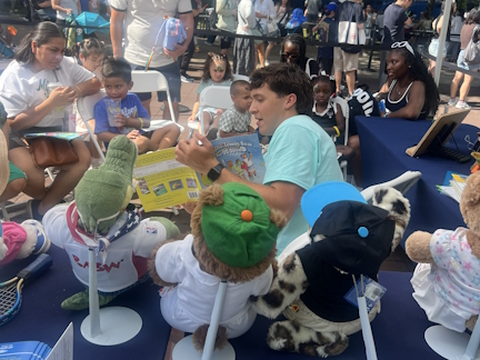 Maura Moynihan storytelling at Arthur Ashe Kids' Day at the US Open