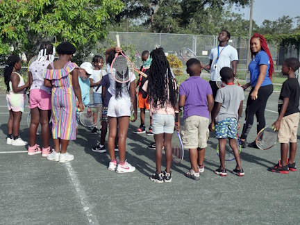 Young tennis players at the St. Pete Tennis Center
